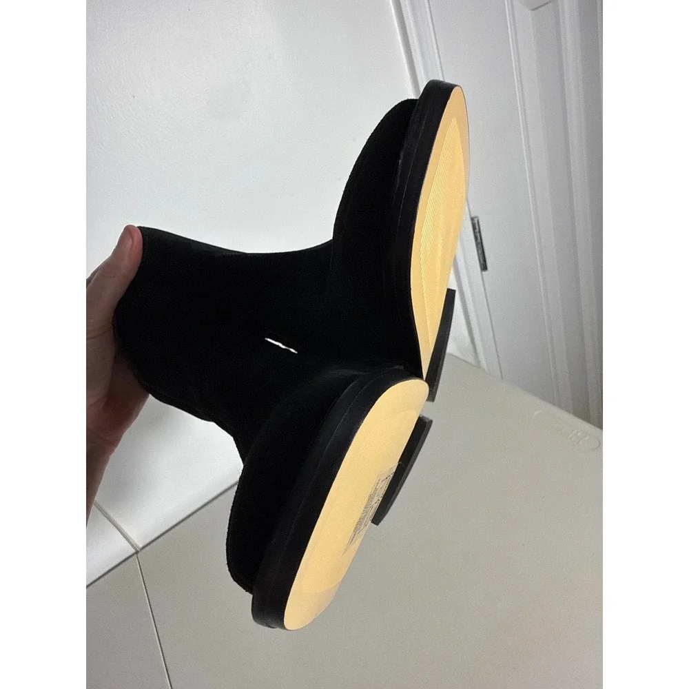 Everlane Womens Glove Boot Black Suede Square Toe Block Heel Ankle Boots Size 7M